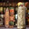 2 Pcs Welcome Tiki Statue with Surfboard Ukulele Mini Hawaiian Tiki Resin Decorations Hawaii Miniature Dashboard Doll Bar Figurines Table Centerpieces for Summer Bar Home Office Party Gifts